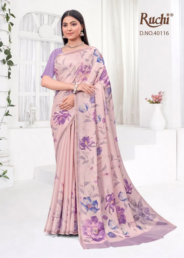 Saisha Vol 2 By Ruchi Tussar Silk Printed Saree Suppliers In India